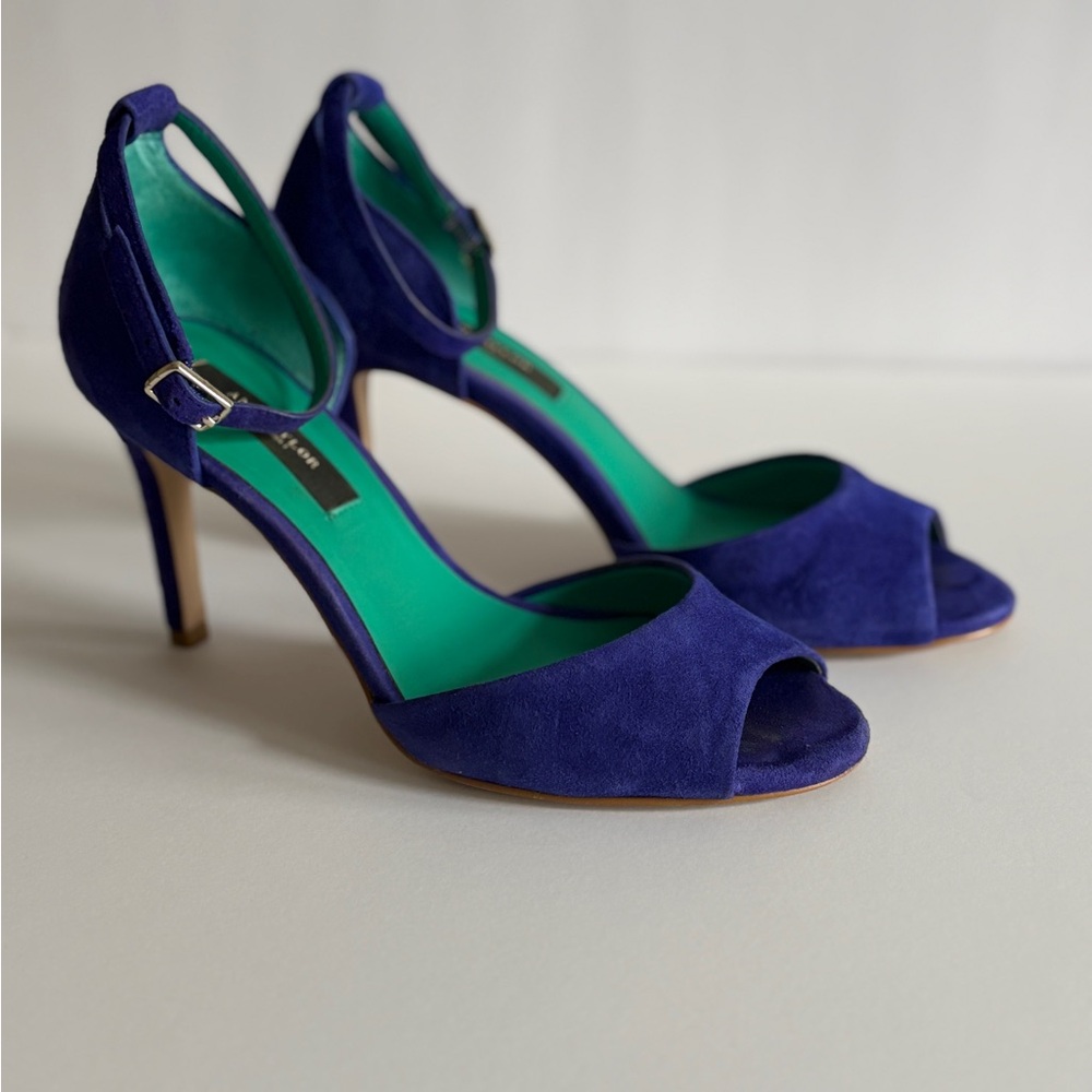 Ann Taylor Violet Suede Ankle Strap Sandals